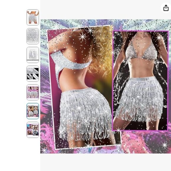 NEW! Sibba Sequin Skirt for Beach 70s Disco Party Disco Festival - Picture 4 of 4